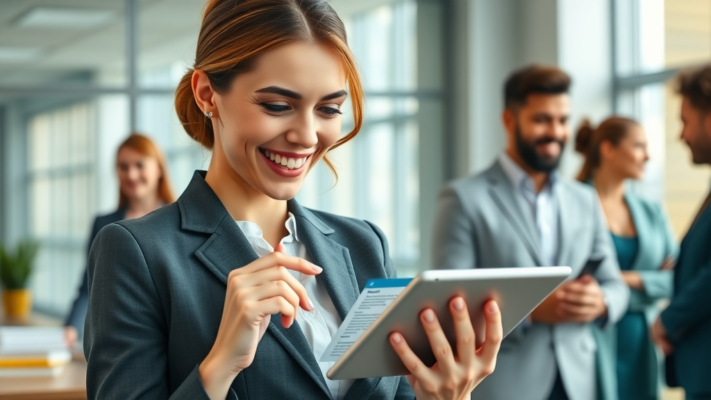 personalized experience with dynamic content delivery - businesswoman engaging with tailored content