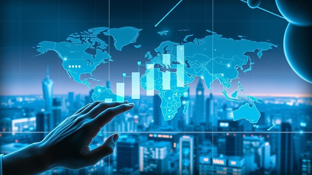 sleek bar graph showing global AI market growth, illustrating best ai business ideas trends