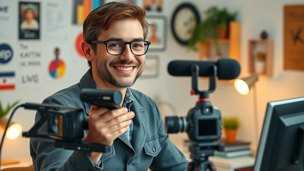 confident small business owner recording authentic social media content to nurture engagement