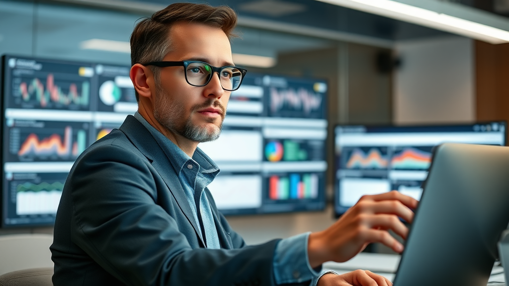 content strategist leading a modern marketing team with a digital dashboard managing content workflows and team collaboration