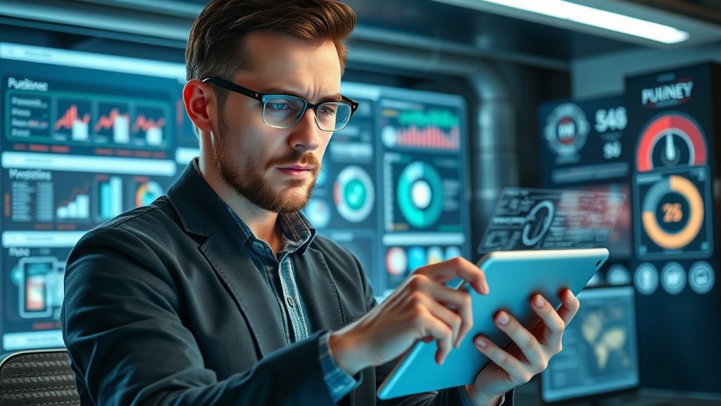 tech-savvy marketer reviews modern audience engagement tools and dashboards