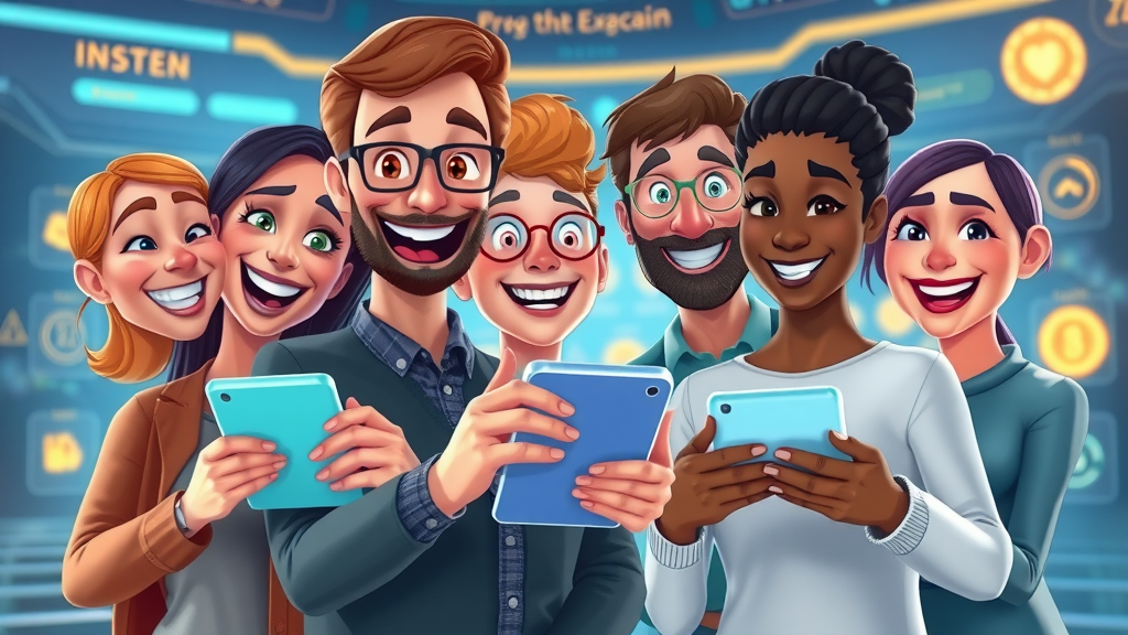 happy diverse users exploring a seamless personalized digital content journey