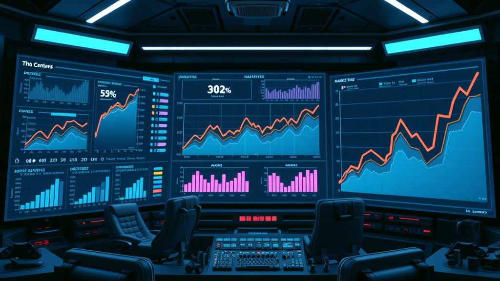 futuristic marketing dashboard, predictive analytics, forecasting customer behavior, data-driven marketing visuals