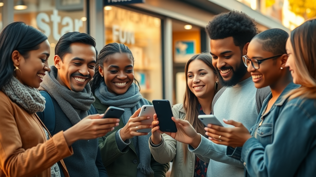 diverse customers interacting at multiple brand touchpoints