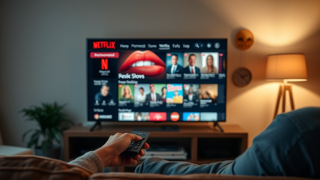 Netflix interface showing personalized recommendations, predictive analytics in action, data-driven marketing example