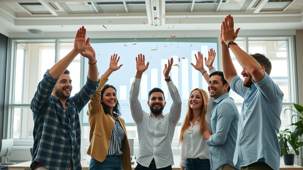 Marketing team using AI tool for campaign ROI, best ai business ideas, automated marketing, profitable ai
