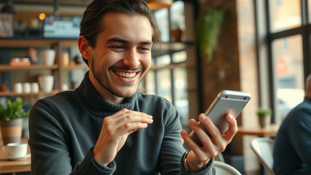 smiling consumer receiving personalized recommendations, customer experience in data-driven marketing